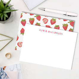 Tarjeta Pequeña Patrón de fresa personalizado