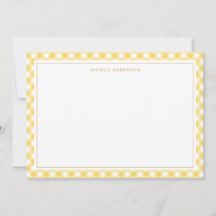 Tarjeta Pequeña Patrón de Gingham amarillo moda