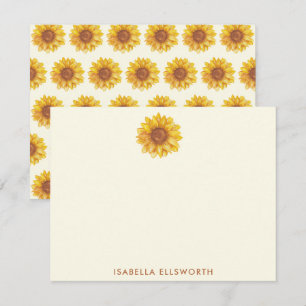 Tarjeta Pequeña Patrón de girasol acuático ruso personalizado