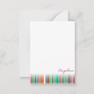 Tarjeta Pequeña Patrón de gotas de arco iris abstracto Nombre pers