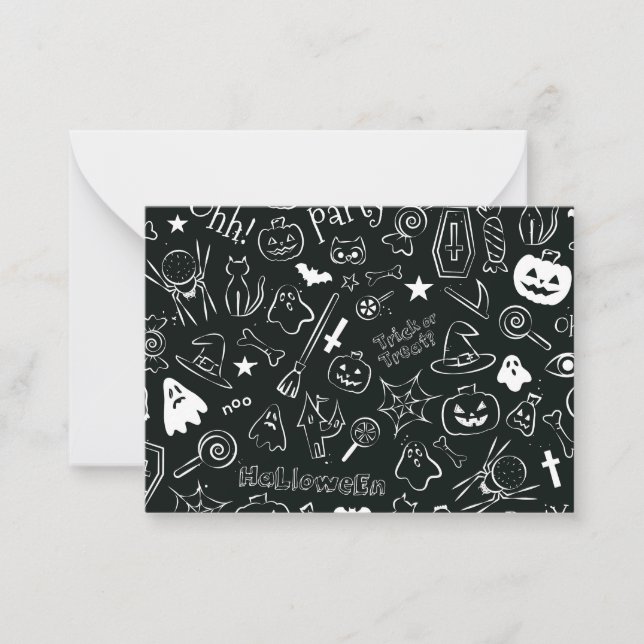 Tarjeta Pequeña Patrón de Halloween 1 (Anverso)