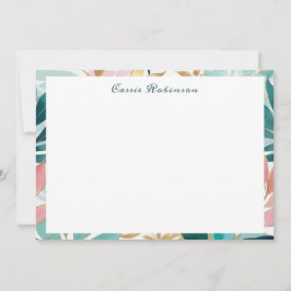 Tarjeta Pequeña Patrón de Hoja Elegante Personalizado