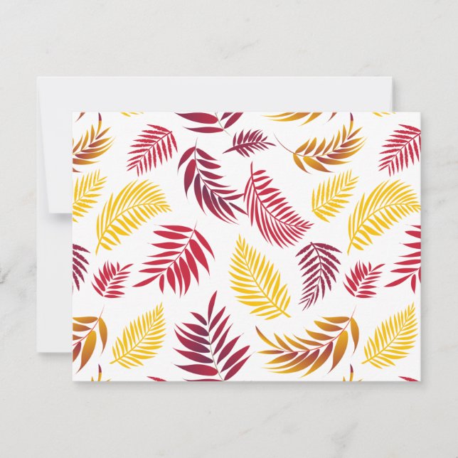 Tarjeta Pequeña Patrón de hojas tropicales 20 (Anverso)