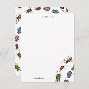 Tarjeta Pequeña Patrón de insectos y bichos de época