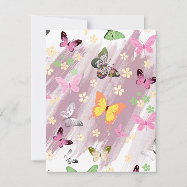 Tarjeta Pequeña Patrón de mariposa 7 (Anverso)