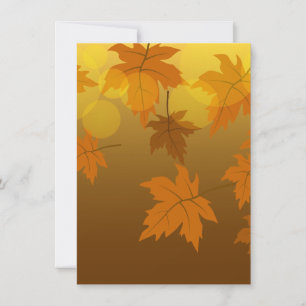 Tarjeta Pequeña Patrón de otoño con hojas de arce cayendo y bokeh