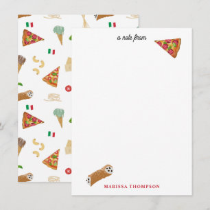 Tarjeta Pequeña Patrón de Pizza Pizza Pasta Tiramisu