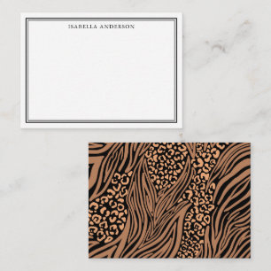 Tarjeta Pequeña Patrón de rayas de cebra de impresión leopardo