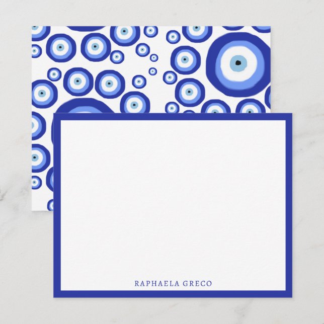 Tarjeta Pequeña Patrón de símbolo de la buena suerte de los ojos g (Anverso / Reverso)