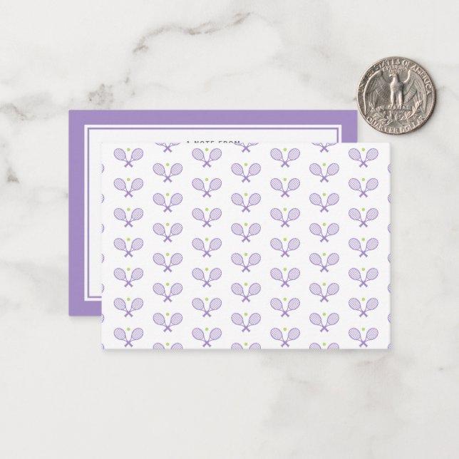 Tarjeta Pequeña Patrón de tenis Personalizado Nombre personalizado (Anverso/Reverso In Situ)