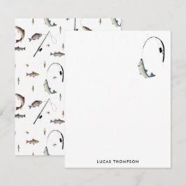 Tarjeta Pequeña Patrón del tema de pesca de la pesca de la pesca d