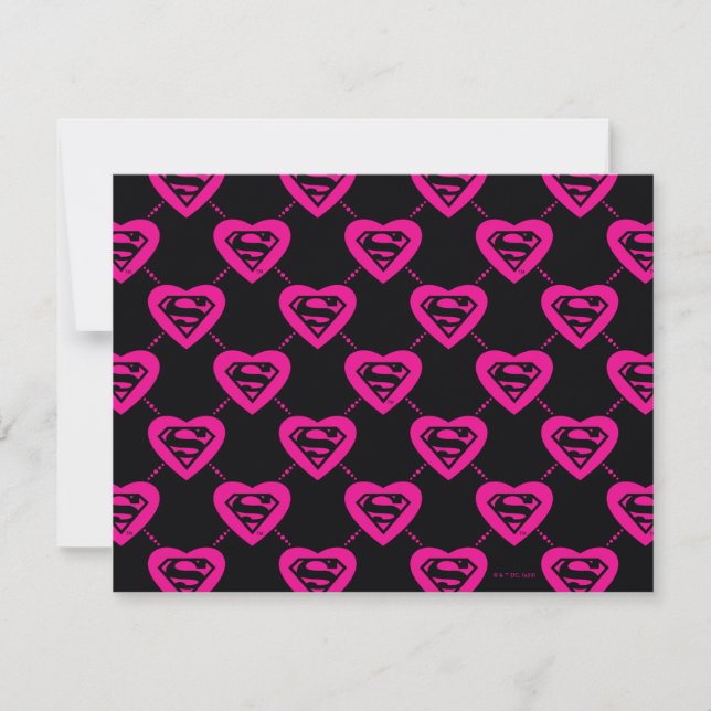 Tarjeta Pequeña Patrón diagonal del corazón superchica (Anverso)