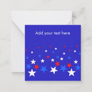 Tarjeta Pequeña Patrón estrella azul, rojo y blanco personalizado