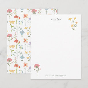 Tarjeta Pequeña Patrón floral de flores silvestres acuáticas