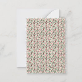 Tarjeta Pequeña Patrón floral de ramita de utilidad de la década d
