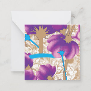 Tarjeta Pequeña Patrón floral vibrante con color púrpura y azul de