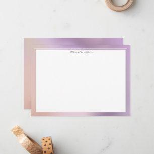 Tarjeta Pequeña Patrón Metálico Moderno Rosa Y Oro