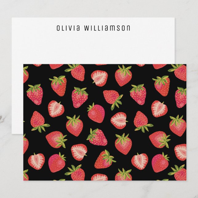 Tarjeta Pequeña Patrón personalizado de fresa (Anverso / Reverso)