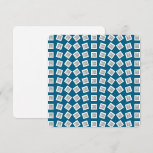 Tarjeta Pequeña Patrón único de logotipo o imagen   Azul (editable