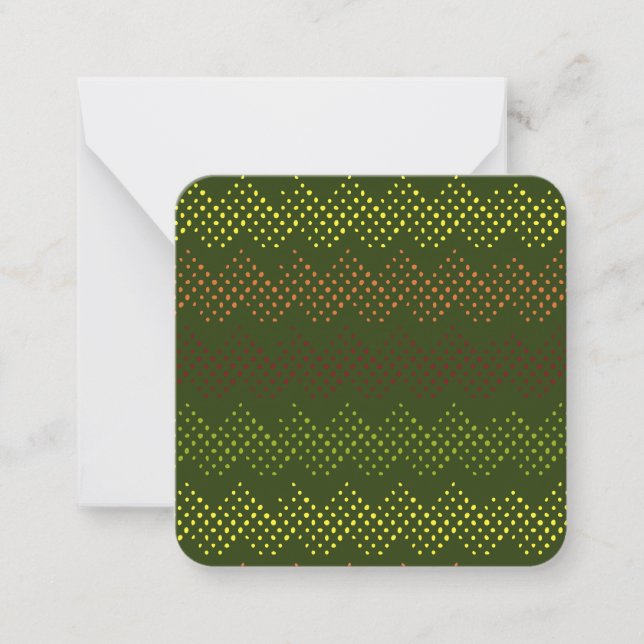 Tarjeta Pequeña Patrón verde Notecard (Anverso)
