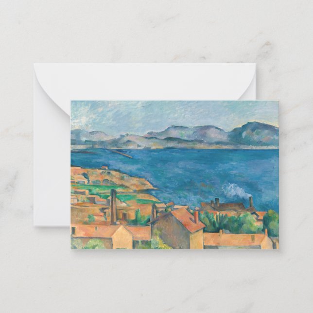 Tarjeta Pequeña Paul Cezanne - Bahía de Marsella, vista desde Esta (Anverso)