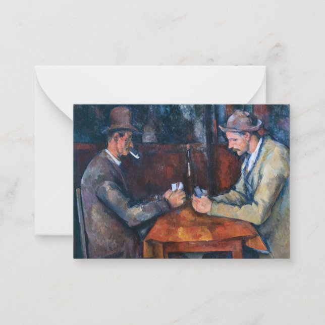 Tarjeta Pequeña Paul Cezanne - Los jugadores de cartas (Anverso)