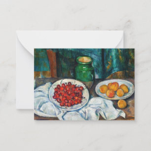 Tarjeta Pequeña Paul Cezanne - Todavía la vida con cerezas y guiso