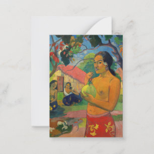 Tarjeta Pequeña Paul Gauguin - Mujer sosteniendo un fruto