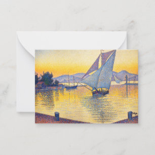 Tarjeta Pequeña Paul Signac - El puerto al atardecer, Opus 236