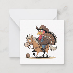 Tarjeta Pequeña Pavo Cocido al Estilo Occidental Día de Acción de
