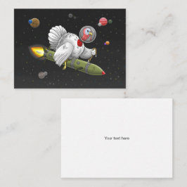 Tarjeta Pequeña Pavo Cohete en el Espacio