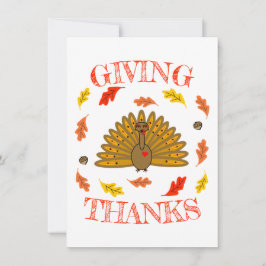 Tarjeta Pequeña Pavo de Acción de Gracias Lindo Otoño Hojas Bellot