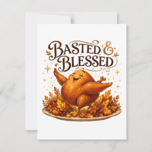 Tarjeta Pequeña Pavo divertido de Acción de Gracias cena de Día de