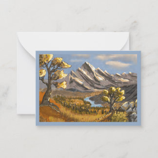 Tarjeta Pequeña paysage peinture sur carte de voeux.