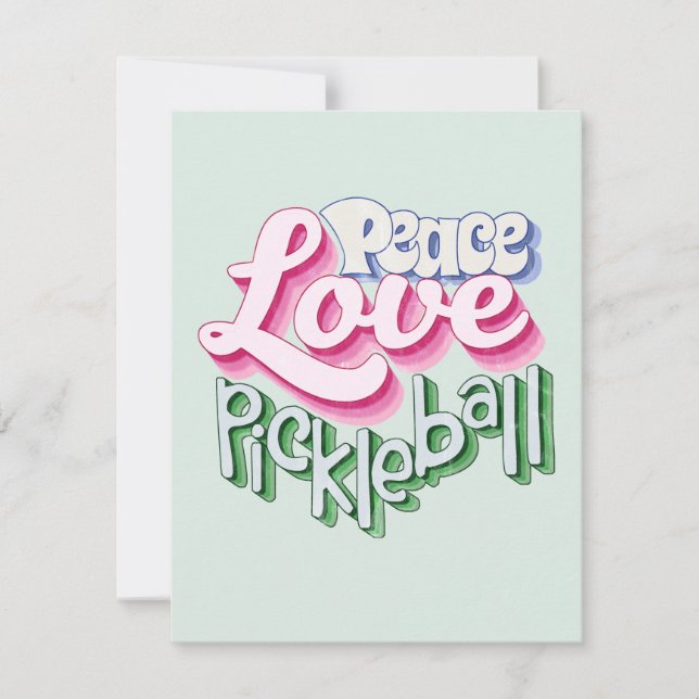Tarjeta Pequeña Peace Love Pickleball (Anverso)