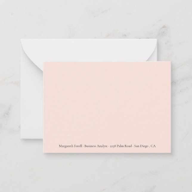 Tarjeta Pequeña Peach Professional Name Note Cards (Anverso)