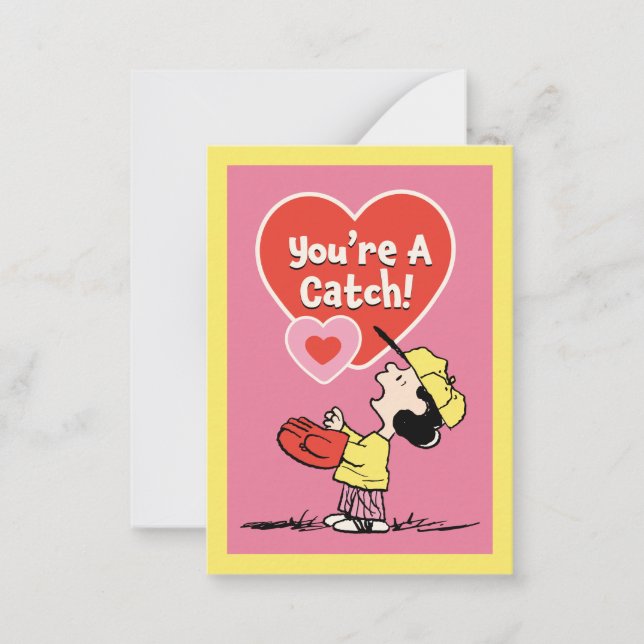 Tarjeta Pequeña Peanuts | Lucy You're A Catch! (Anverso)