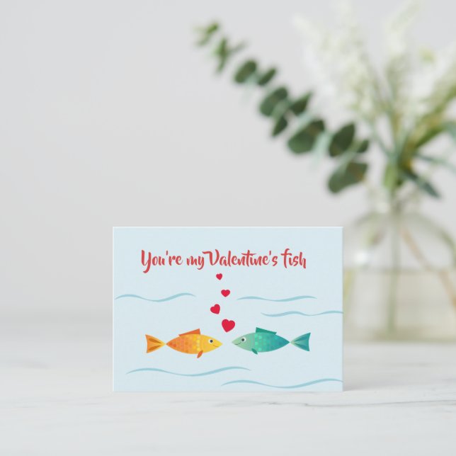 Tarjeta Pequeña Peces de mar cutáneos enamorados (Anverso de pie)