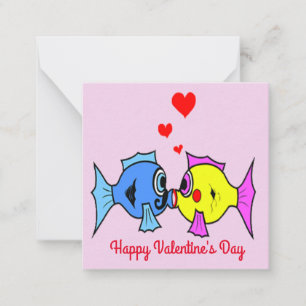 Tarjeta Pequeña Peces enamorados Día de San Valentín