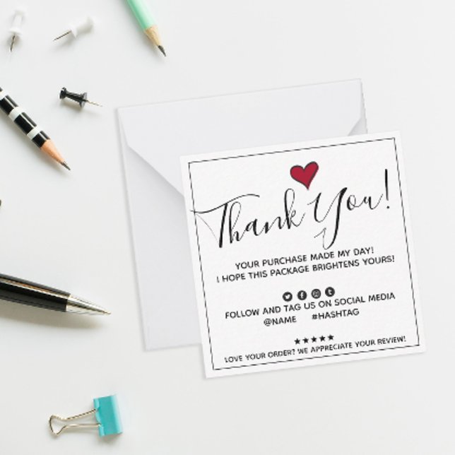 Tarjeta Pequeña Pedir Gracias (Let your customers know you appreciate their business with these personalized thank you cards.)
