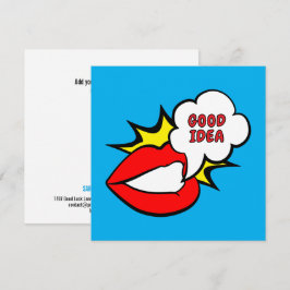 Tarjeta Pequeña Pegatina - Burbuja de habla de boca + TU TEXTO E I