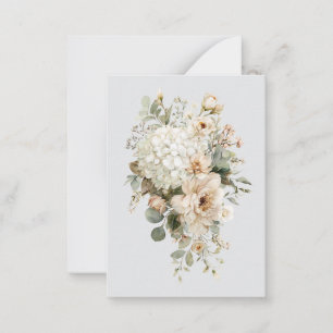 Tarjeta Pequeña Pegatina de arreglos de flores de marfil - Elegant