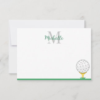 Tarjeta Pequeña Pelota de Golf Monograma Personalizado Simple