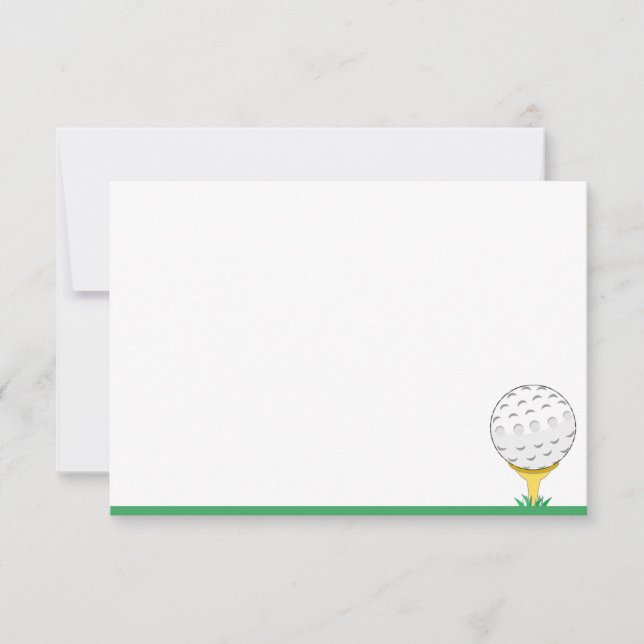 Tarjeta Pequeña Pelota de Golf Simple en Blanco (Anverso)