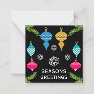 Tarjeta Pequeña Pelota decorativa de Navidades retro ornamentales