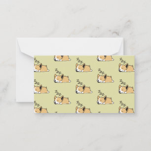Tarjeta Pequeña Pembroke Welsh Corgi Dleeping Dog Lover ZZZ