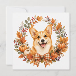 Tarjeta Pequeña Pembroke Welsh Corgi Otoño