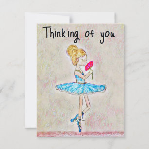 Tarjeta Pequeña Pensando en las cartas de apunte de Ballerina pint