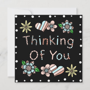 Tarjeta Pequeña Pensando en ti   Floral caprichosa