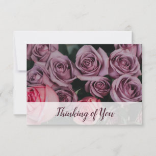 Tarjeta Pequeña Pensando en ti 🌿 Rosas 🌹 Personalizados